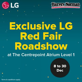 Harvey-Norman-Exclusive-LG-Red-Fair-Roadshow-at-The-Centrepoint-Atrium-350x350 8-30 Dec 2021: Harvey Norman Exclusive LG Red Fair Roadshow at The Centrepoint Atrium
