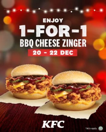 KFC-1-For-1-BBQ-Cheese-Zinger-Promotion-350x438 20-22 Dec 2021: KFC 1-For-1 BBQ Cheese Zinger Promotion