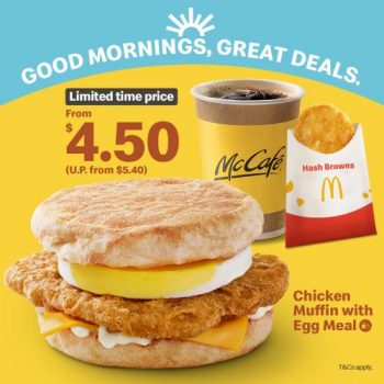 McDonalds-Breakfast-McSaver-Meal-Chicken-Muffin-with-Egg-@-4.50-Promotion-350x350 30 Dec 2021 Onward: McDonald's Breakfast McSaver Meal Chicken Muffin with Egg @ $4.50 Promotion