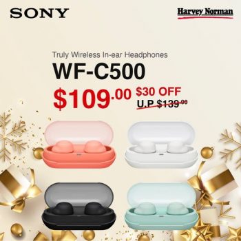 Sony-WF-C500-True-Wireless-In-ear-Headphones-Promotion-at-Harvey-Norman-350x350 21 Dec 2021 Onward: Sony WF-C500 True Wireless In-ear Headphones Promotion at Harvey Norman
