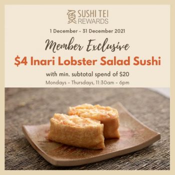 Sushi-Tei-Member-4-Inari-Lobster-Salad-Sushi-Promotion-350x350 1-31 Dec 2021: Sushi Tei Member $4 Inari Lobster Salad Sushi Promotion