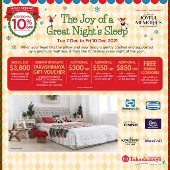 Takashimaya-Quality-Mattresses-Top-Brands-Promotion-350x350 8-10 Dec 2021: Takashimaya Quality Mattresses Top Brands Promotion