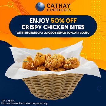 50-OFF-CRISPY-CHICKEN-BITES-AT-CATHAY-CINEPLEXES-Promotion-with-Passion-Card-350x350 3 Dec 2021-31 Jan 2022: 50% OFF CRISPY CHICKEN BITES AT CATHAY CINEPLEXES Promotion with Passion Card