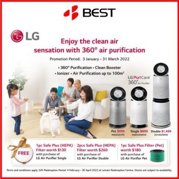 BEST-Denki-LG-PuriCare-Air-Purifiers-Promotion-350x350 3 Jan-31 Mar 2022: BEST Denki LG PuriCare Air Purifiers Promotion
