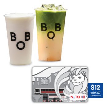 Bober-Tea-Get-2-Free-Drinks-Promotion-with-NETS-350x350 20 Dec 2021-15 Feb 2022: Bober Tea Get 2 Free Drinks Promotion with NETS