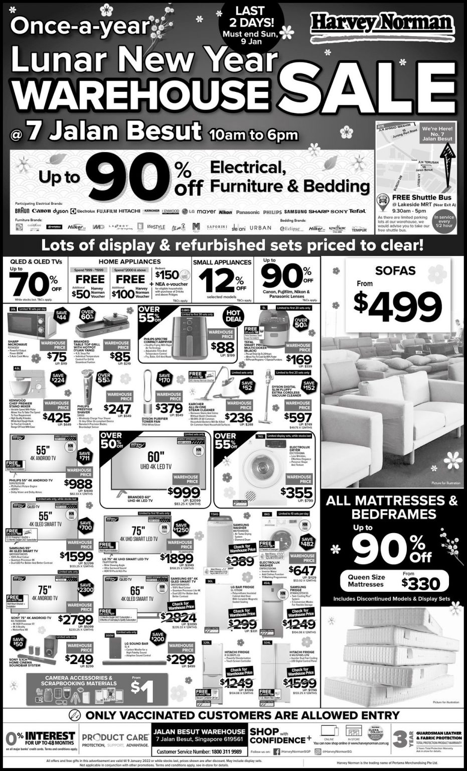 Harvey norman lunar new year warehouse sale up to 90% off (7 january 7-12 Jan 2022: Harvey Norman Lunar New Year Warehouse Sale - SG