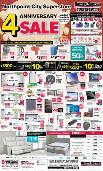 Harvey-Norman-Northpoint-City-Superstores-4th-Anniversary-Sale1-350x579 14-19 Jan 2022: Harvey Norman Northpoint City Superstore’s 4th Anniversary Sale