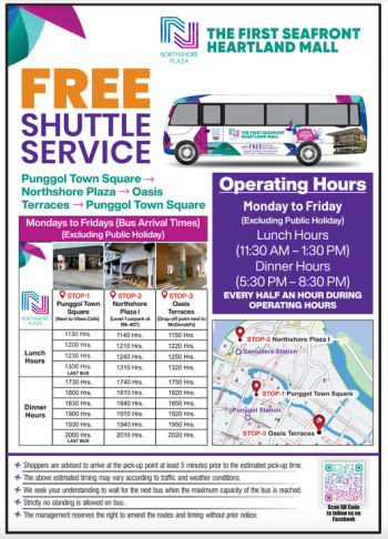 Northshore-Plaza-Complimentary-Shuttle-Bus-Service-Promotion-350x486 26 Jan 2022 Onward: Northshore Plaza Complimentary Shuttle Bus Service Promotion