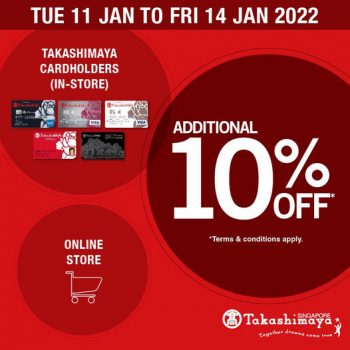 Takashimaya-a-Cardholders-Exclusive-Deal-350x350 11-14 Jan 2022: Takashimaya a Cardholders Exclusive Deal