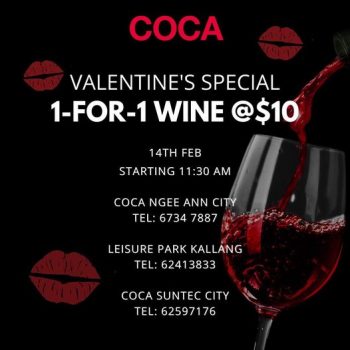 Coca-Restaurants-Valentines-Day-1-for-1-wine-at-10-350x350 14 Feb 2022: Coca Restaurants Valentine’s Day 1-for-1 wine at $10