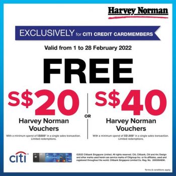 Harvey-Norman-Vouchers-with-CITI-350x350 1-28 Feb 2022: Harvey Norman Vouchers Promotion with CITI