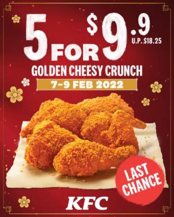KFC-Golden-Cheesy-Crunch-5-@-9.90-Promotion-350x437 7-9 Feb 2022: KFC Golden Cheesy Crunch 5 @ $9.90 Promotion