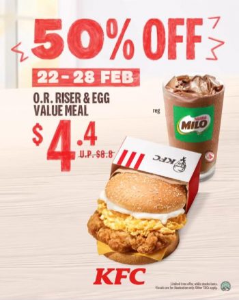 KFC-O.R.-Riser-Egg-Value-Meal-50-OFF-Promotion-350x438 22-28 Feb 2022: KFC O.R. Riser & Egg Value Meal 50% OFF Promotion