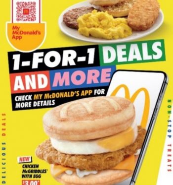 McDonalds-1-for-1-Deals-350x373 28 Feb 2022 Onward: McDonald’s 1 for 1 Deals