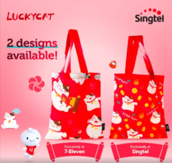 Singtel-Luckycat-Tote-Bag-Promotion-350x332 11-28 Feb 2022: Singtel Luckycat Tote Bag Promotion