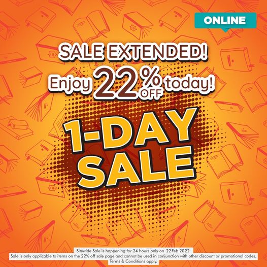 22 Feb 2022: Times bookstores 22% off 1 day Sale - SG.EverydayOnSales.com