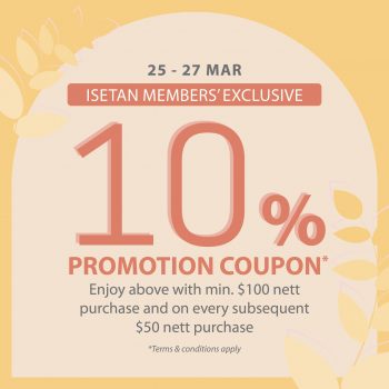 Isetan-350x350 25-27 Mar 2022: Isetan 10% Coupons Promotion