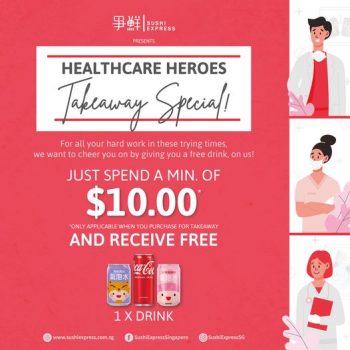 Sushi-Express-healthcare-heroes-FREE-drink-Promotion-350x350 2 Mar-30 Jun 2022: Sushi Express healthcare heroes FREE drink Promotion