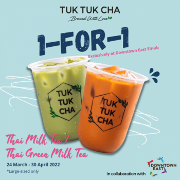 Tuk-Tuk-Cha-1-for-1-Thai-Milk-Tea-Promotion-at-Downtown-East-EHub-350x350 24 Mar-30 Apr 2022: Tuk Tuk Cha 1-for-1 Thai Milk Tea Promotion at Downtown East E!Hub