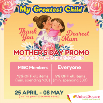 29-Apr-8-May-2022-United-Square-Shopping-Mall-The-Kids-Learning-Mall-Mothers-Day-Promotion-350x350 29 Apr-8 May 2022: United Square Shopping Mall- The Kids Learning Mall Mother's Day Promotion