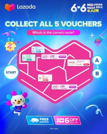 6-May-2022-Lazada-Collect-all-5-vouchers-Promotion-350x438 6 Jun 2022: Lazada Collect all 5 vouchers Promotion
