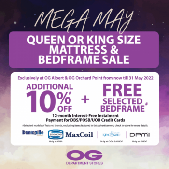 9-31-May-2022-OG-Mattress-Bedframe-Sale--350x350 9-31 May 2022: OG Mattress & Bedframe Sale