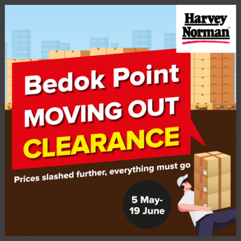 Harvey-Norman-Moving-Out-Clearance-Sale-at-Bedok-Point-350x350 5 May-19 Jun 2022: Harvey Norman Moving Out Clearance Sale at Bedok Point