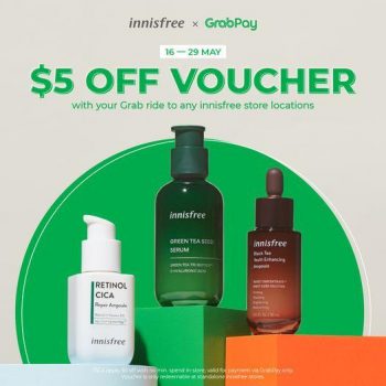 Innisfree-GrabPay-Promotion-FREE-5-OFF-Voucher-350x350 16-29 May 2022: Innisfree GrabPay Promotion FREE $5 OFF Voucher