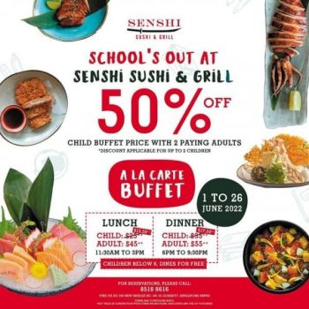 1-26-Jun-2022-Senshi-Sushi-Grill-50-off-child-buffet-price-with-2-paying-adults-Promotion-350x350 1-26 Jun 2022: Senshi Sushi & Grill 50% off child buffet price with 2 paying adults Promotion