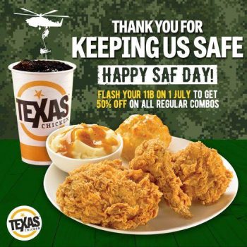 1-Jul-2022-Texas-Chicken-SAF-Day-50-OFF-Regular-Combos-Promotion-350x350 1 Jul 2022: Texas Chicken SAF Day 50% OFF Regular Combos Promotion