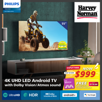 18-Jun-2022-Onward-Harvey-Norman-Philips-55-7466-series-4K-UHD-Android-TV-Promotion-350x350 18 Jun 2022 Onward: Harvey Norman Philips 55” 7466 series 4K UHD Android TV Promotion