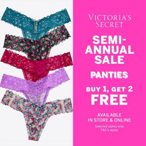 20-29 Jun 2022: Victoria's Secret Panties Semi-Annual Sale Buy 1 Get 2 FREE  