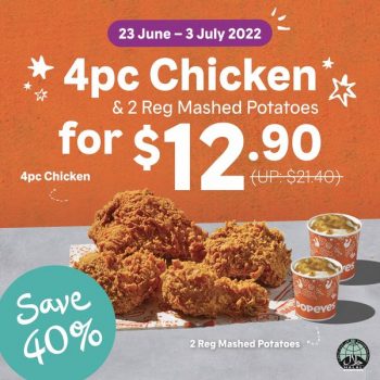 23-Jun-3-Jul-2022-Popeyes-4pc-Chicken-2-Regular-Mashed-Potatoes-Promotion-350x350 23 Jun-3 Jul 2022: Popeyes 4pc Chicken & 2 Regular Mashed Potatoes Promotion