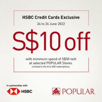 24-26-Jun-2022-POPULAR-HSBC-Credit-Card-10-OFF-Promotion--350x350 24-26 Jun 2022: POPULAR HSBC Credit Card $10 OFF Promotion