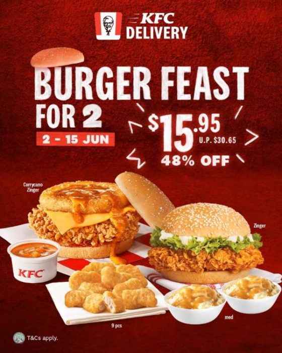 2-15 Jun 2022: KFC Delivery Burger Feast For 2 @ $15.95 Promotion - SG ...