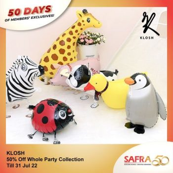 12-31-Jul-2022-SAFRA-Deals-KLOSH-50-off-Whole-Party-Collection-Promotion-350x350 12-31 Jul 2022: SAFRA Deals KLOSH 50% off Whole Party Collection Promotion