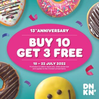 18-22-Jul-2022-Dunkin-13th-Anniversary-Promotion-Buy-10-Get-3-FREE-350x350 18-22 Jul 2022: Dunkin' 13th Anniversary Promotion Buy 10 Get 3 FREE