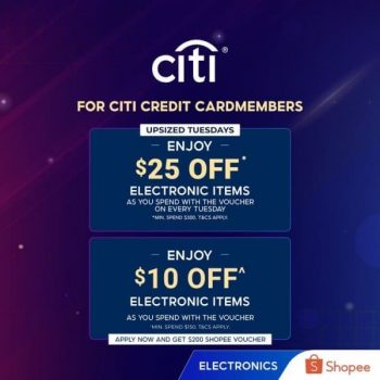29-Jul-2022-Onward-Shopee-Electronics-purchases-with-your-Citi-CreditDebit-Card-Promotion-350x350 29 Jul 2022 Onward: Shopee Electronics purchases with your Citi Credit/Debit Card Promotion