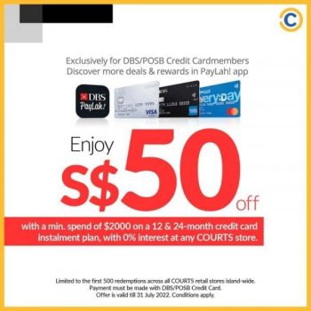 6-31-Jul-2022-COURTS-DBSPOSB-Credit-Cardmembers-Exclusive-Promotion-350x350 6-31 Jul 2022: COURTS DBS/POSB Credit Cardmembers Exclusive Promotion