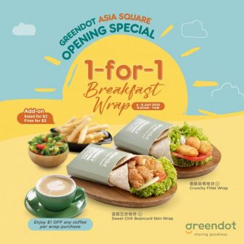 6-8-Jul-2022-Greendot-Asia-Square-Opening-Promotion-1-For-1-Breakfast-Wrap-350x350 6-8 Jul 2022: Greendot Asia Square Opening Promotion 1-For-1 Breakfast Wrap