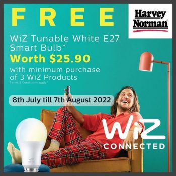 8-Jul-7-Aug-2022-Harvey-Norman-FREE-WiZ-Tunable-White-E27-Smart-Bulb-Promotion-350x350 8 Jul-7 Aug 2022: Harvey Norman FREE WiZ Tunable White E27 Smart Bulb Promotion