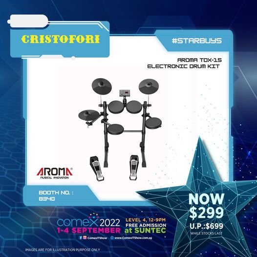 1-4 Sep 2022: COMEX and ITSHOW AROMA TDX-15 Electronic Drum Kit Promotion -  