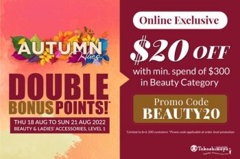 18-21-Aug-2022-Takashimaya-Department-Store-Autum-double-Bonus-points-Promotion-350x233 18-21 Aug 2022: Takashimaya Department Store Autum double Bonus points Promotion