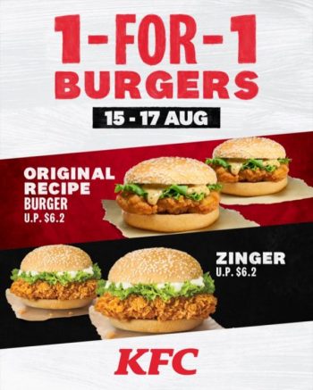 KFC-1-For-1-Burgers-Promotion2-350x437 15-17 Aug 2022: KFC 1-For-1 Burgers Promotion