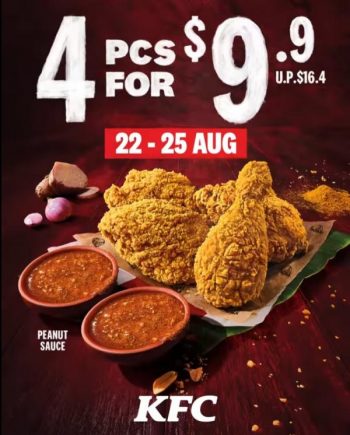 KFC-4-pcs-@-9.90-Promotion-350x435 22-25 Aug 2022: KFC 4 pcs @ $9.90 Promotion