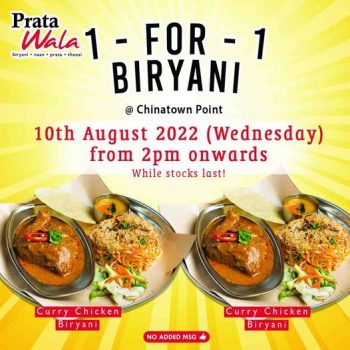Prata-Wala-1-for-1-Curry-Chicken-Biryani-Promotion-350x350 10 Aug 2022 Onward: Prata Wala 1-for-1 Curry Chicken Biryani Promotion