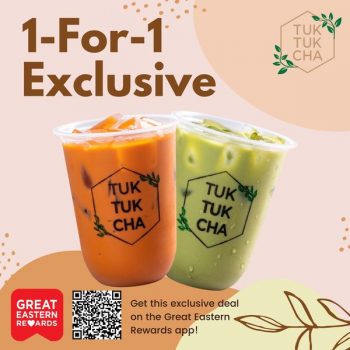Tuk-Tuk-Cha-EXCLUSIVE-1-FOR-1-DEALS-on-Great-Eastern-Rewards-350x350 8 Aug-4 Sep 2022: Tuk Tuk Cha EXCLUSIVE 1-FOR-1 DEALS on Great Eastern Rewards