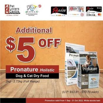 1-Sep-31-Oct-2022-PAssion-Card-5-off-Pronature-Holistic-Dog-Cat-Dry-Food-Promotion-350x350 1 Sep-31 Oct 2022: PAssion Card $5 off Pronature Holistic Dog & Cat Dry Food Promotion