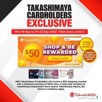 19-23-Sep-2022-Takashimaya-Cardholders-FREE-Vouchers-Promotion-350x350 19-23 Sep 2022: Takashimaya Cardholders FREE Vouchers Promotion