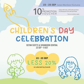 23-Sep-9-Oct-2022-Isetan-Childrens-Day-20-OFF-Selected-Toys-Promotion-350x350 23 Sep-9 Oct 2022: Isetan Children's Day 20% OFF Selected Toys Promotion